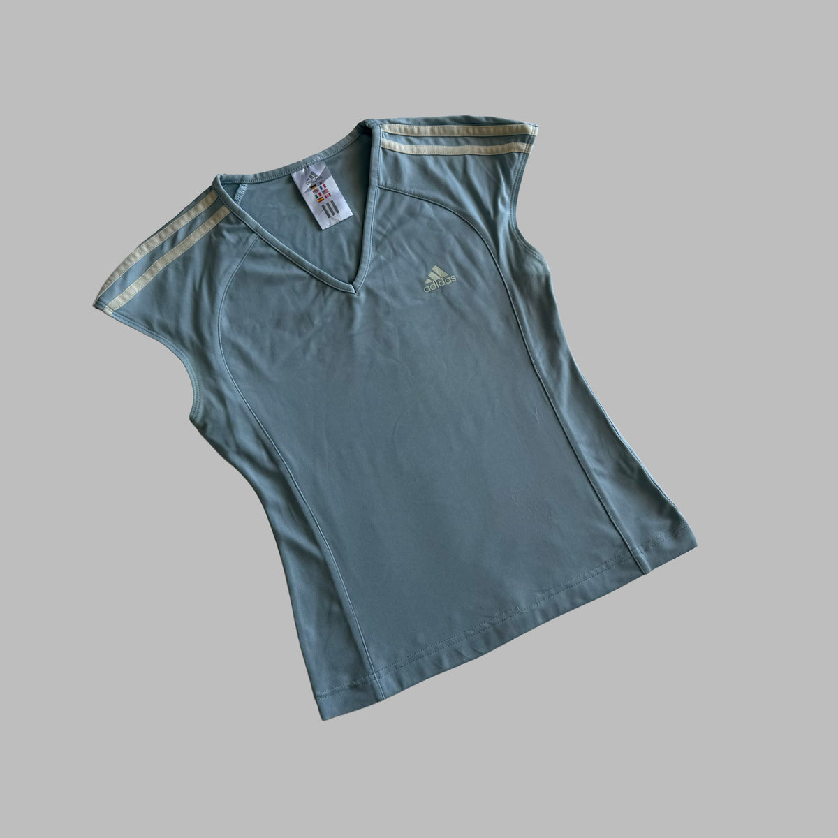 Y2K Adidas Three Stripe Synched Activewear Top - S
