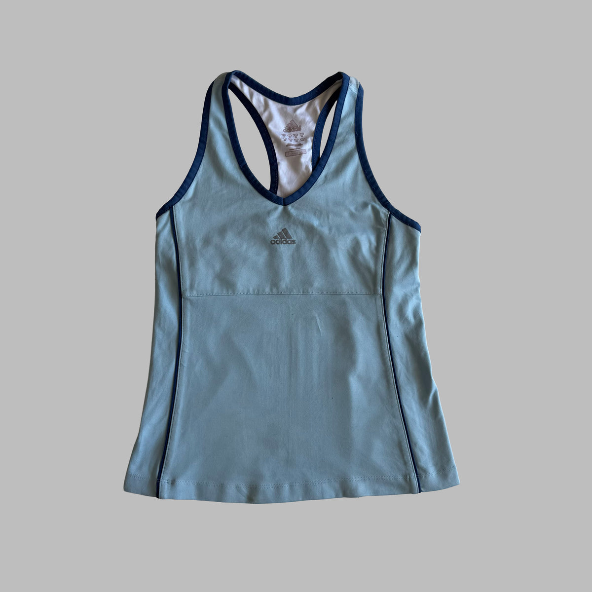 Y2K Adidas V-Neck Racer Back Activewear Tank - M
