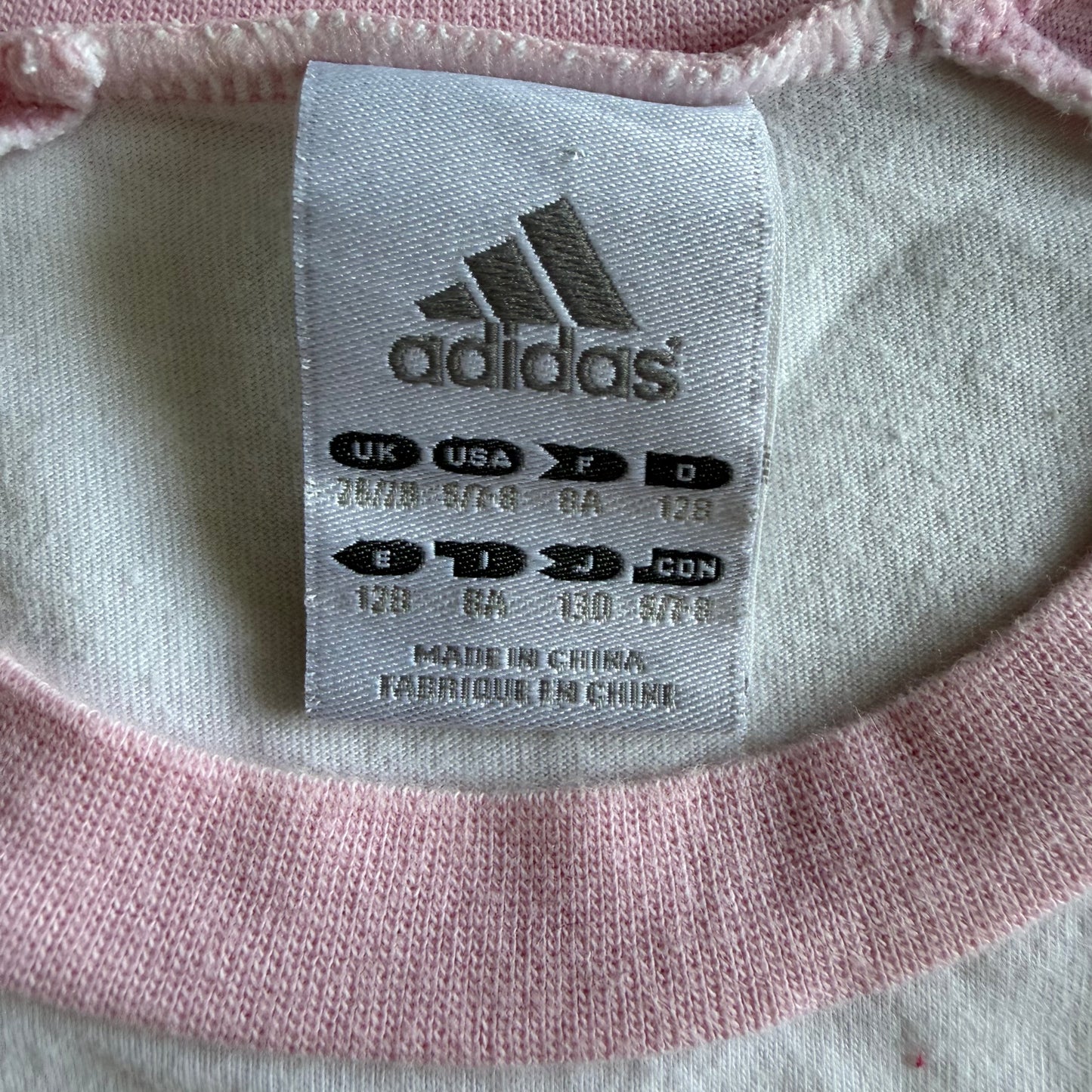 Y2K Adidas Spell Out Ringer Baby Tee - S