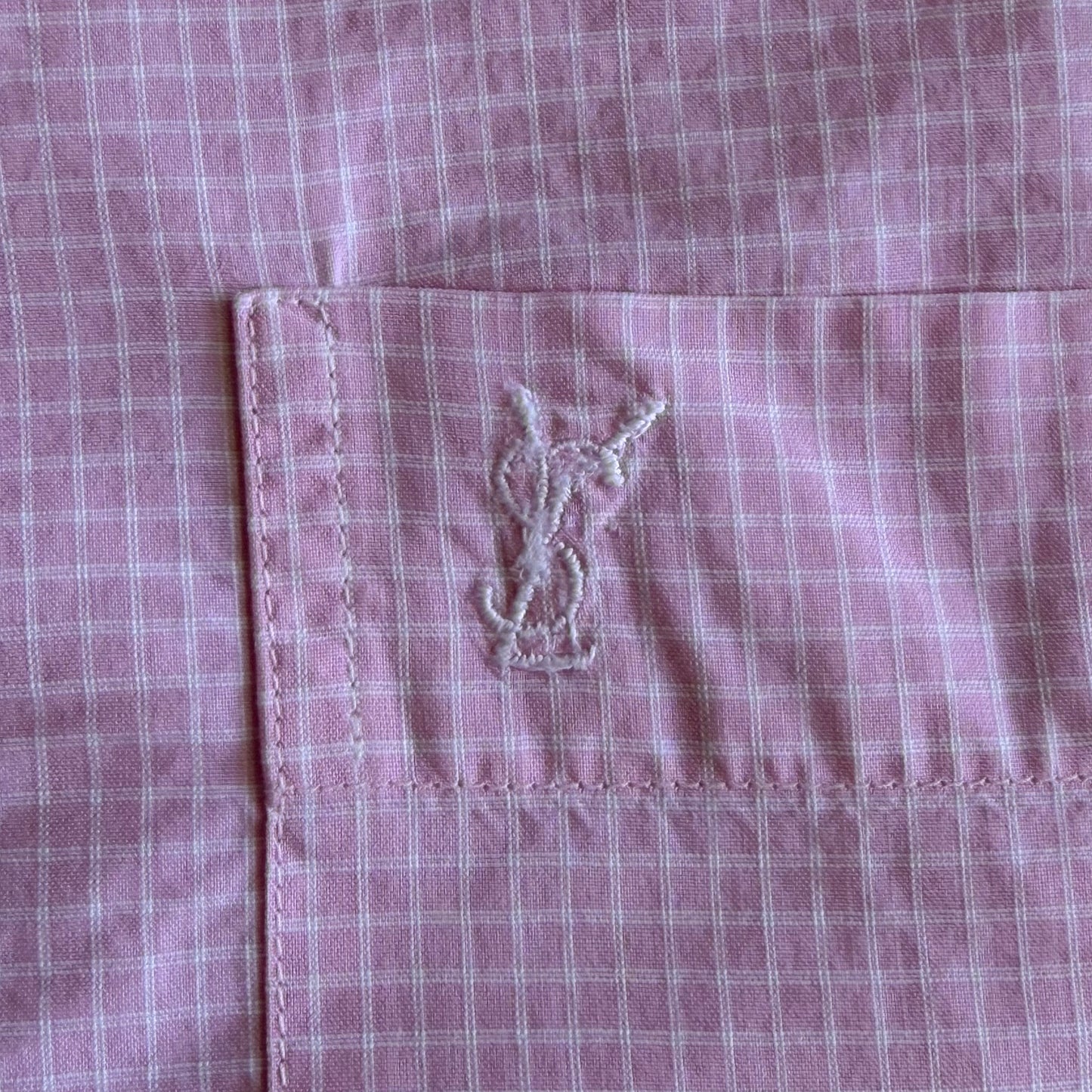 90s Yves Saint Laurent Checkered Short Sleeve Button Up Shirt - L