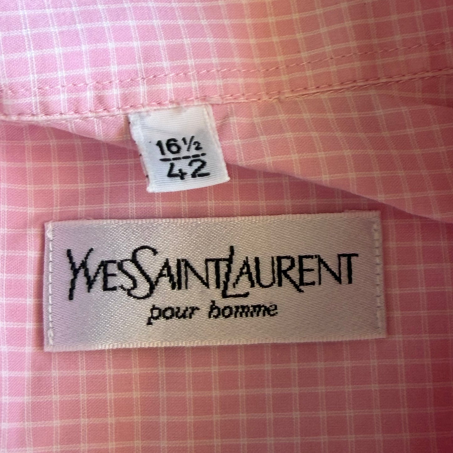 90s Yves Saint Laurent Checkered Short Sleeve Button Up Shirt - L