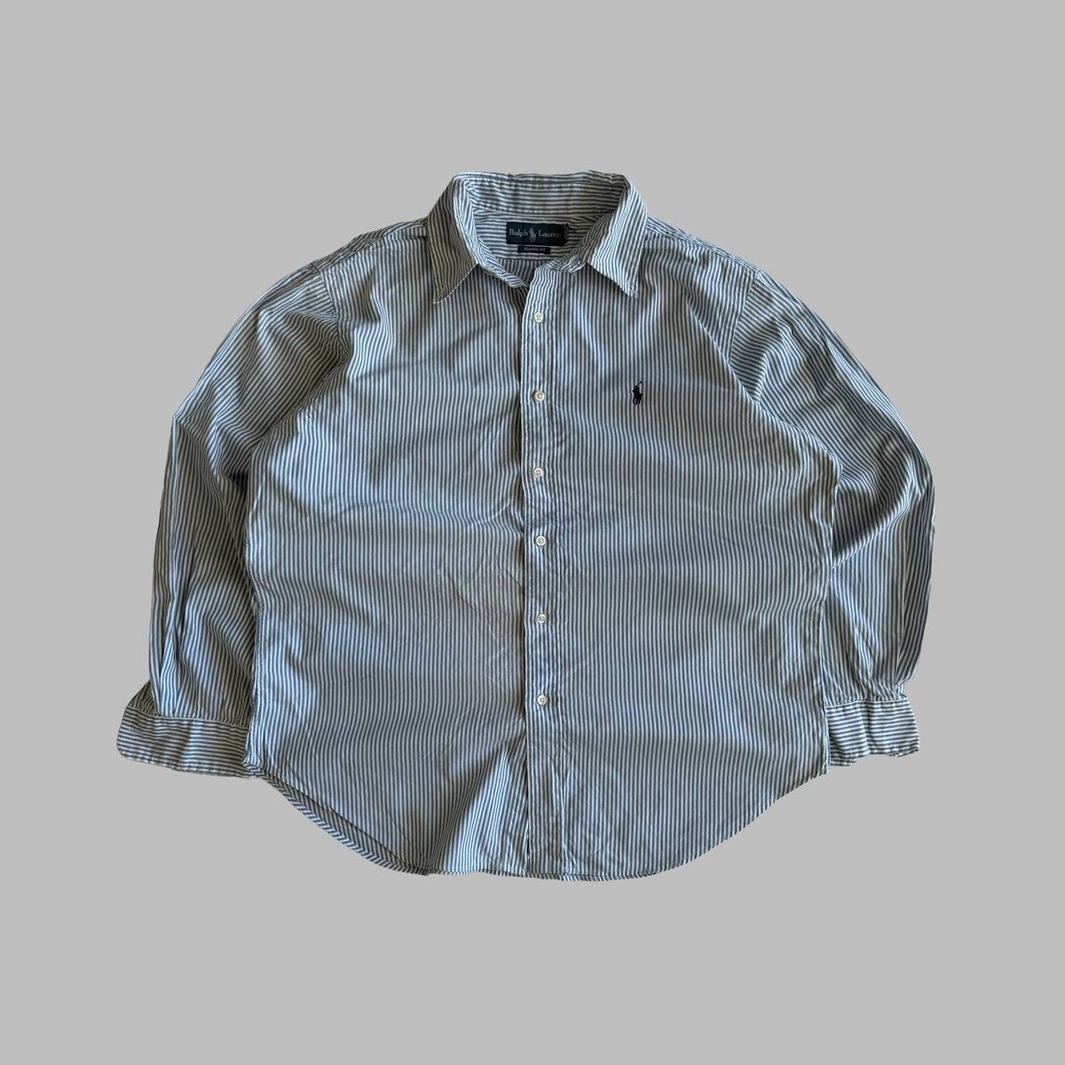 Y2K Polo Ralph Lauren Striped Button Up Shirt - L