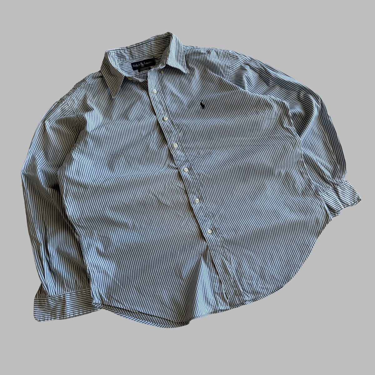 Y2K Polo Ralph Lauren Striped Button Up Shirt - L