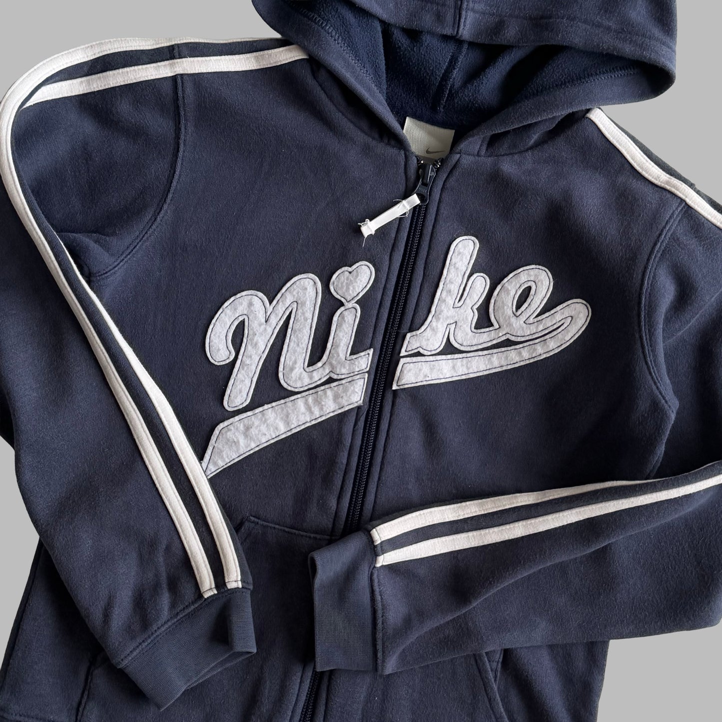 Y2K Nike Spell Out Full Zip Hoodie - XS