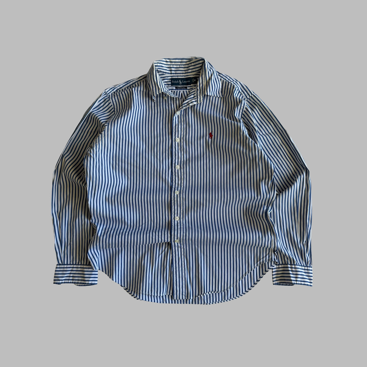 Y2K Polo Ralph Lauren Striped Button Up Shirt - M