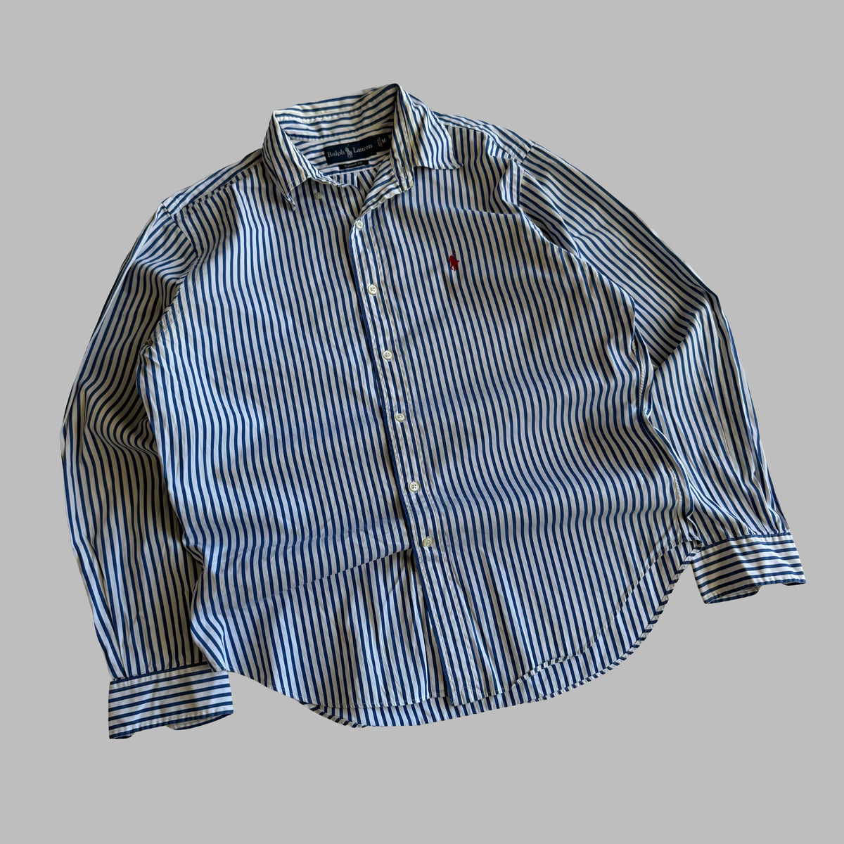 Y2K Polo Ralph Lauren Striped Button Up Shirt - M