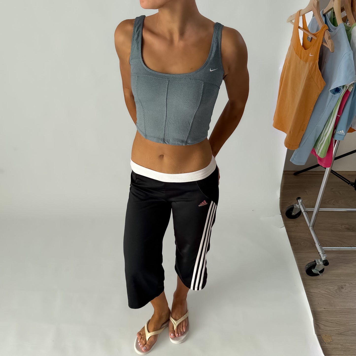 Y2K Nike Square Neck Activewear Top - XS/S