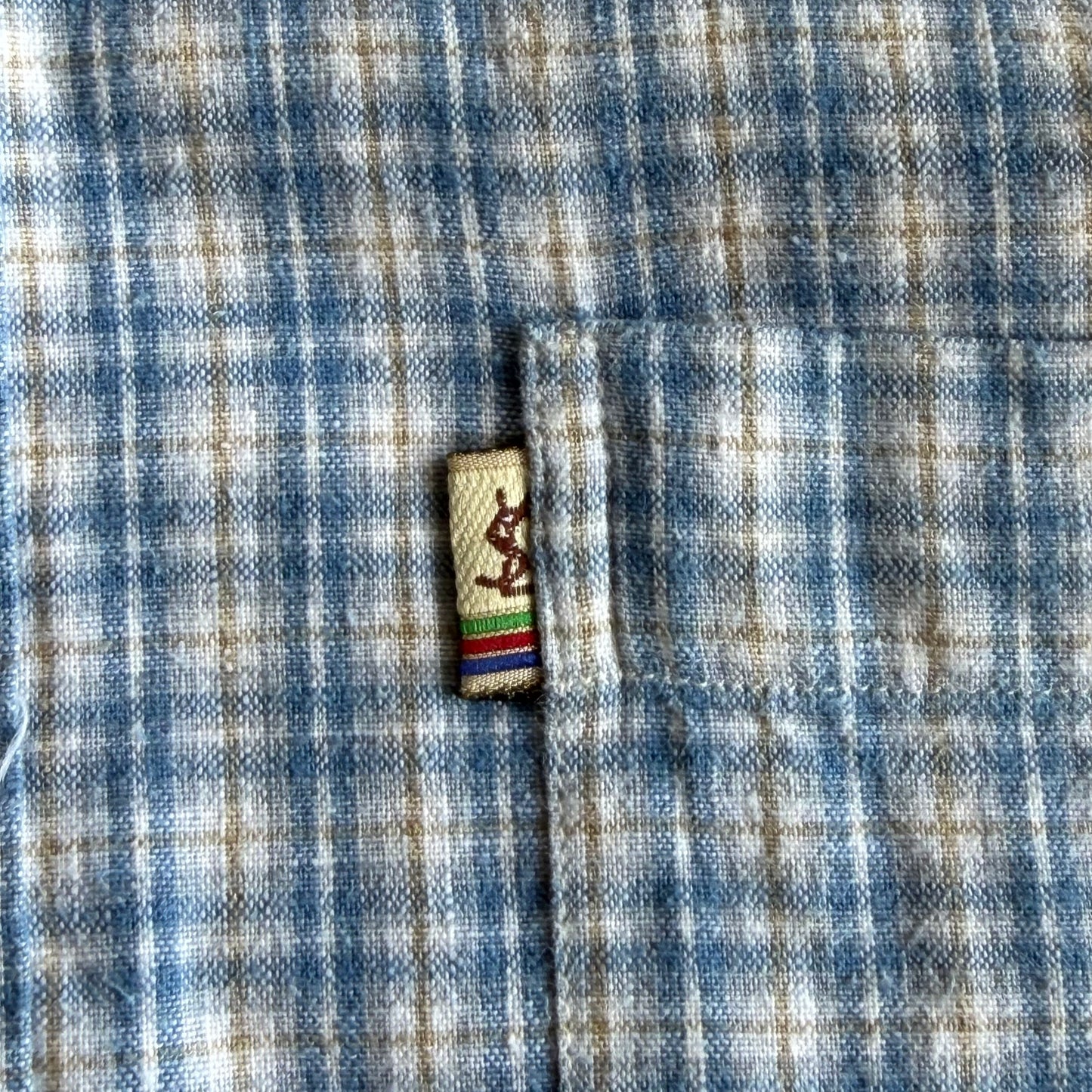 90s Yves Saint Laurent Salan Checkered Button Up Shirt - M
