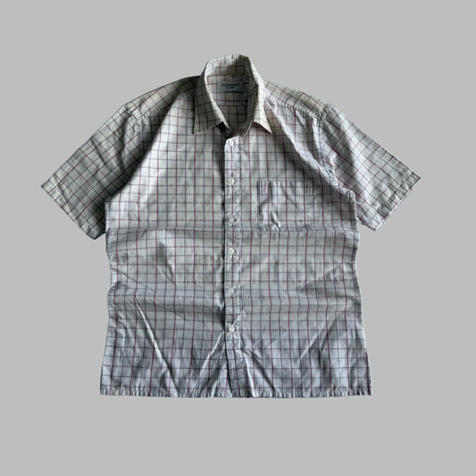 90s Yves Saint Laurent Checkered Short Sleeve Button Up Shirt - M