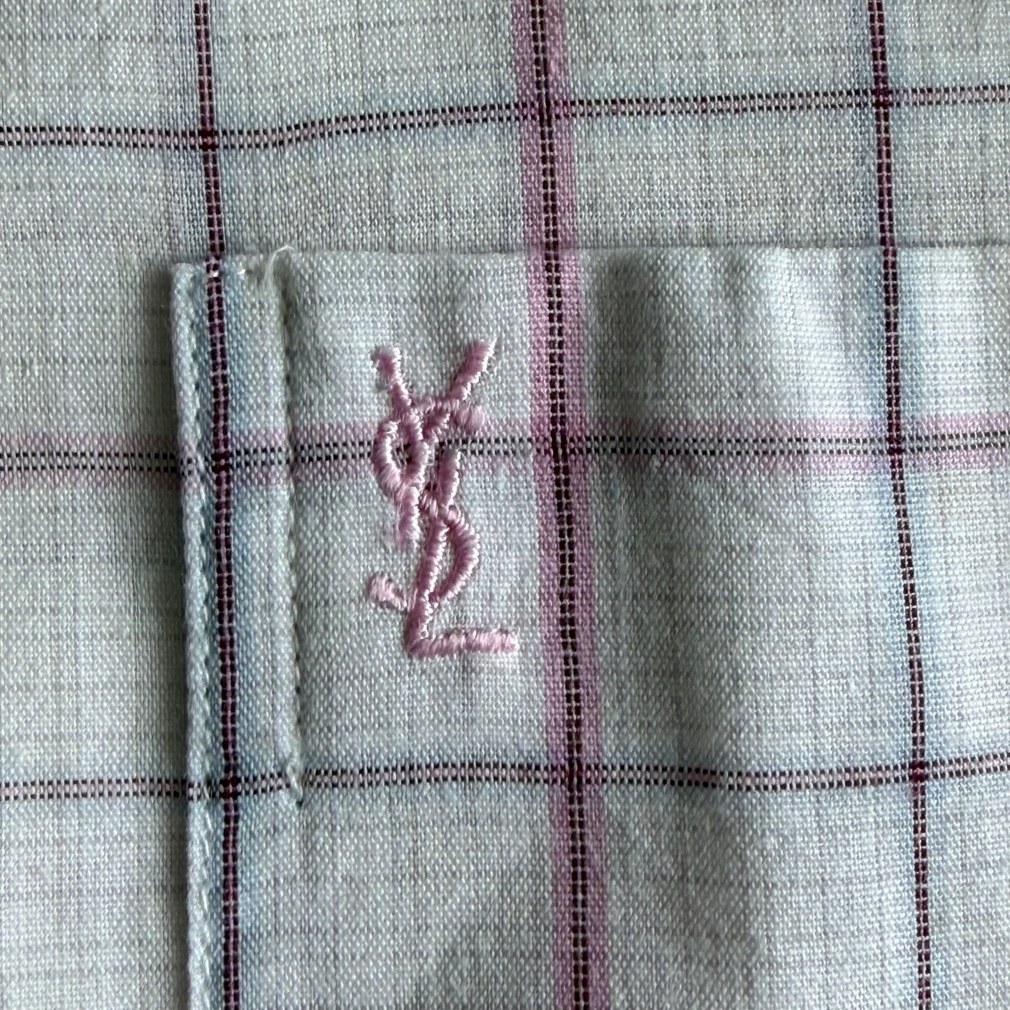 90s Yves Saint Laurent Checkered Short Sleeve Button Up Shirt - M