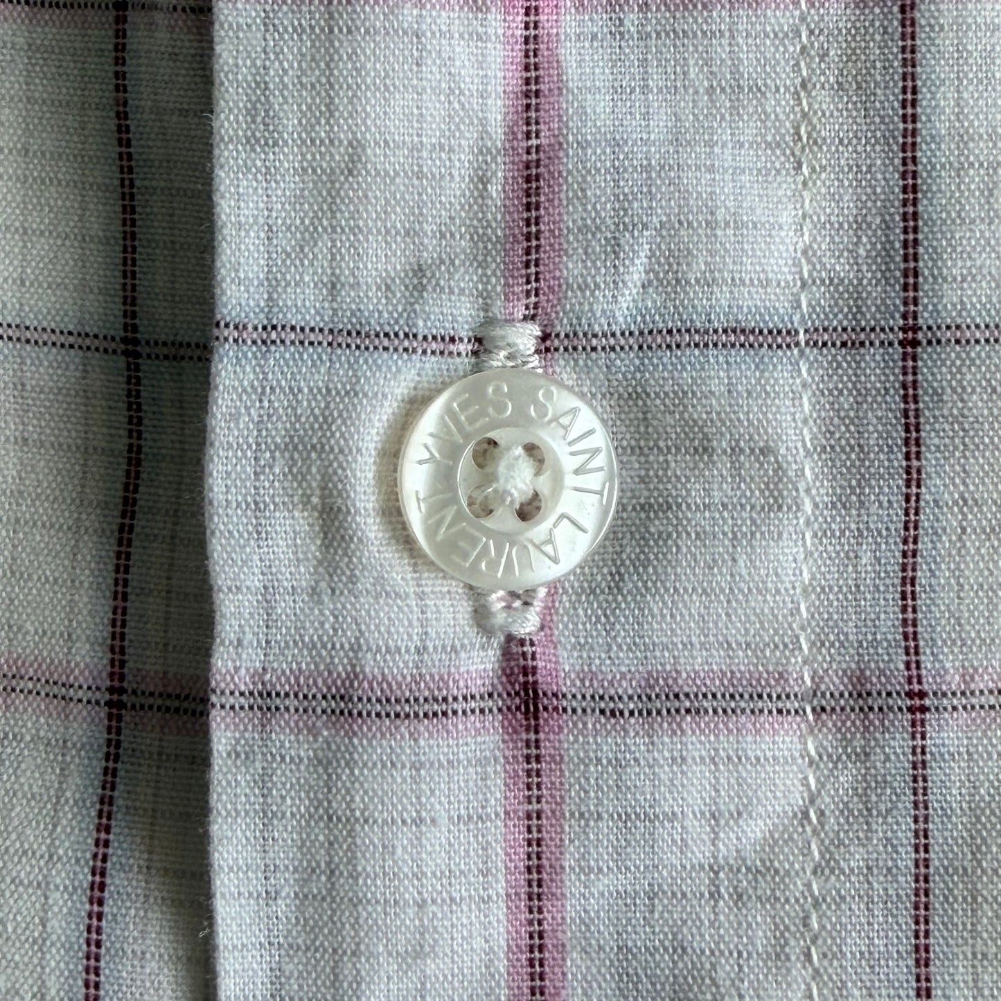 90s Yves Saint Laurent Checkered Short Sleeve Button Up Shirt - M