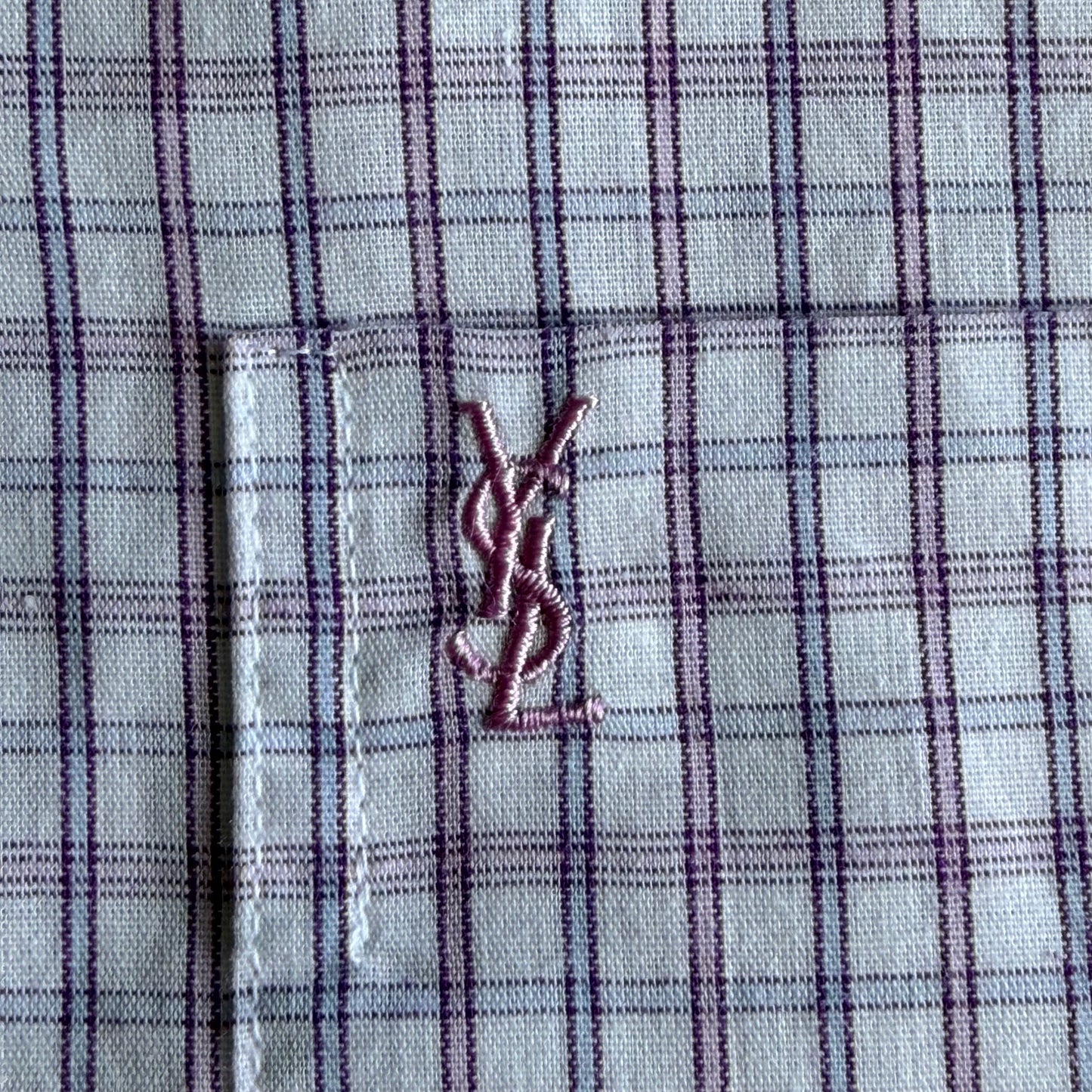 90s Yves Saint Laurent Checkered Short Sleeve Button Up Shirt - L