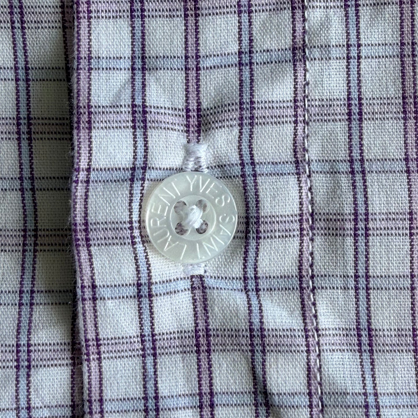 90s Yves Saint Laurent Checkered Short Sleeve Button Up Shirt - L