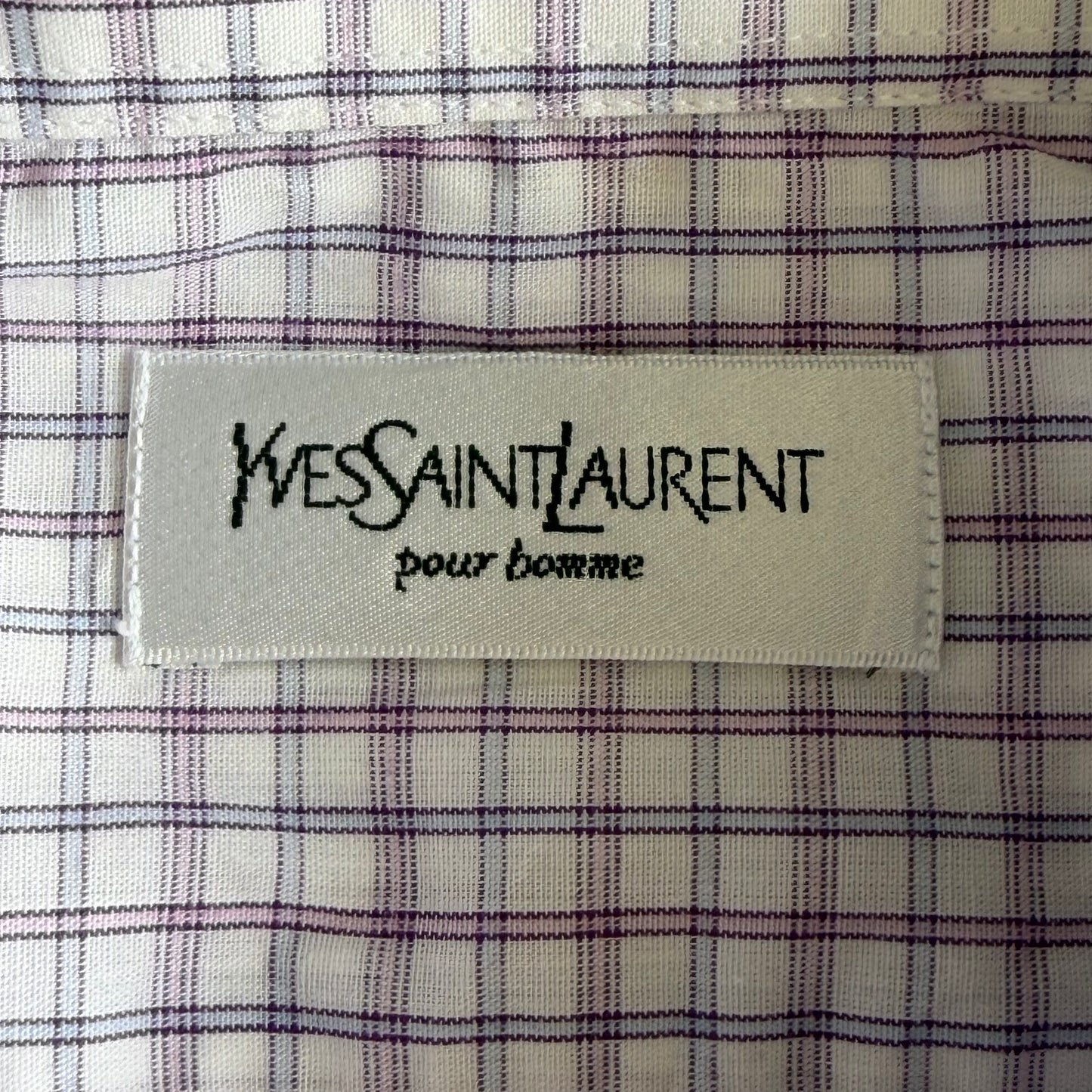 90s Yves Saint Laurent Checkered Short Sleeve Button Up Shirt - L