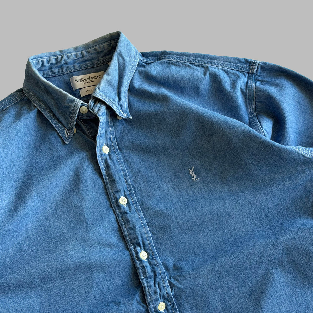 90s Yves Saint Laurent Denim Button Up Shirt - L