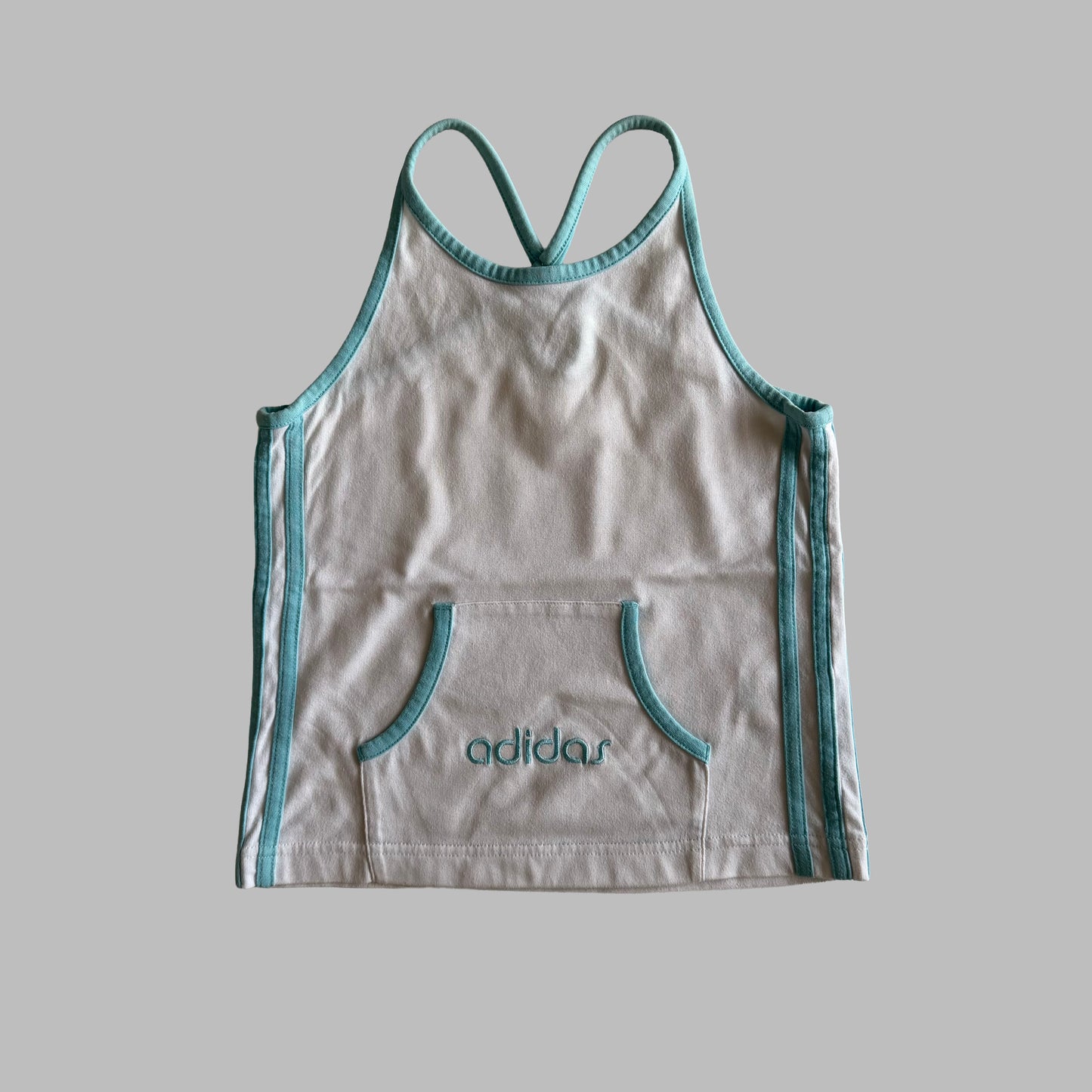 Y2K Adidas Three Stripe Hatler Activewear Tank - XS