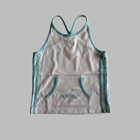 Y2K Adidas Three Stripe Hatler Activewear Tank - XS