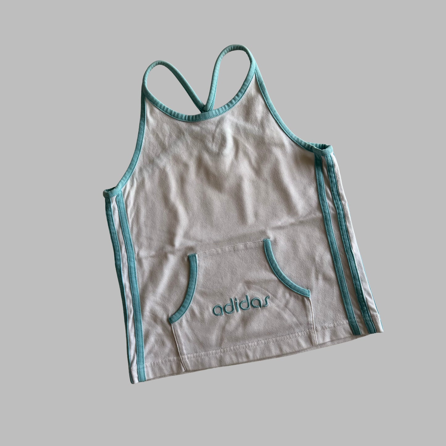 Y2K Adidas Three Stripe Hatler Activewear Tank - XS