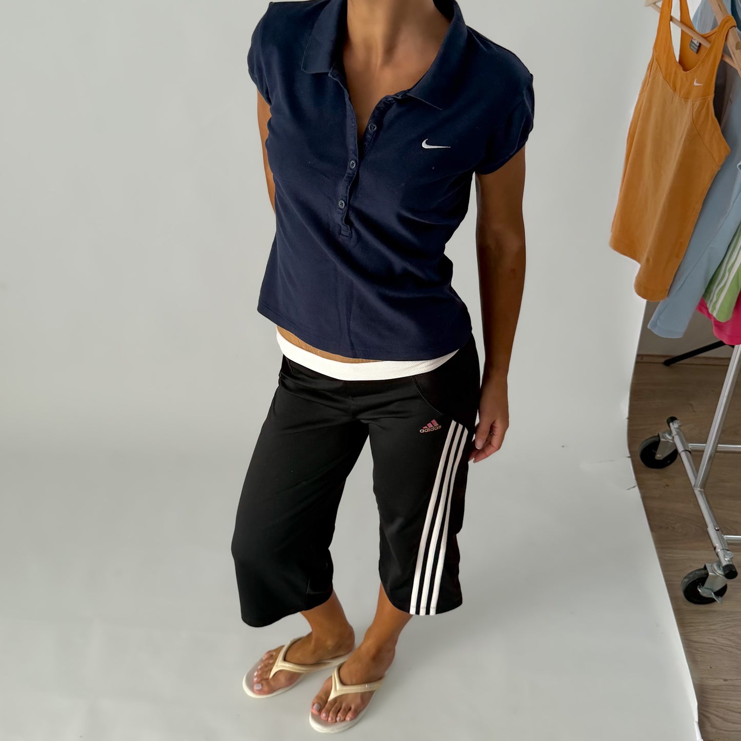Y2K Nike Puff Sleeve Polo Shirt - M