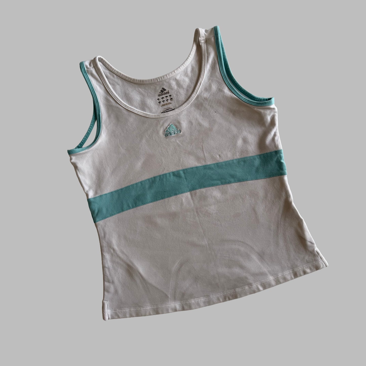 Y2K Adidas Striped Activewear Tank - M