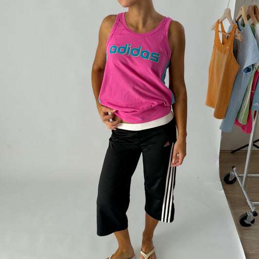 Y2K Adidas Spell Out Activewear Top - M/L