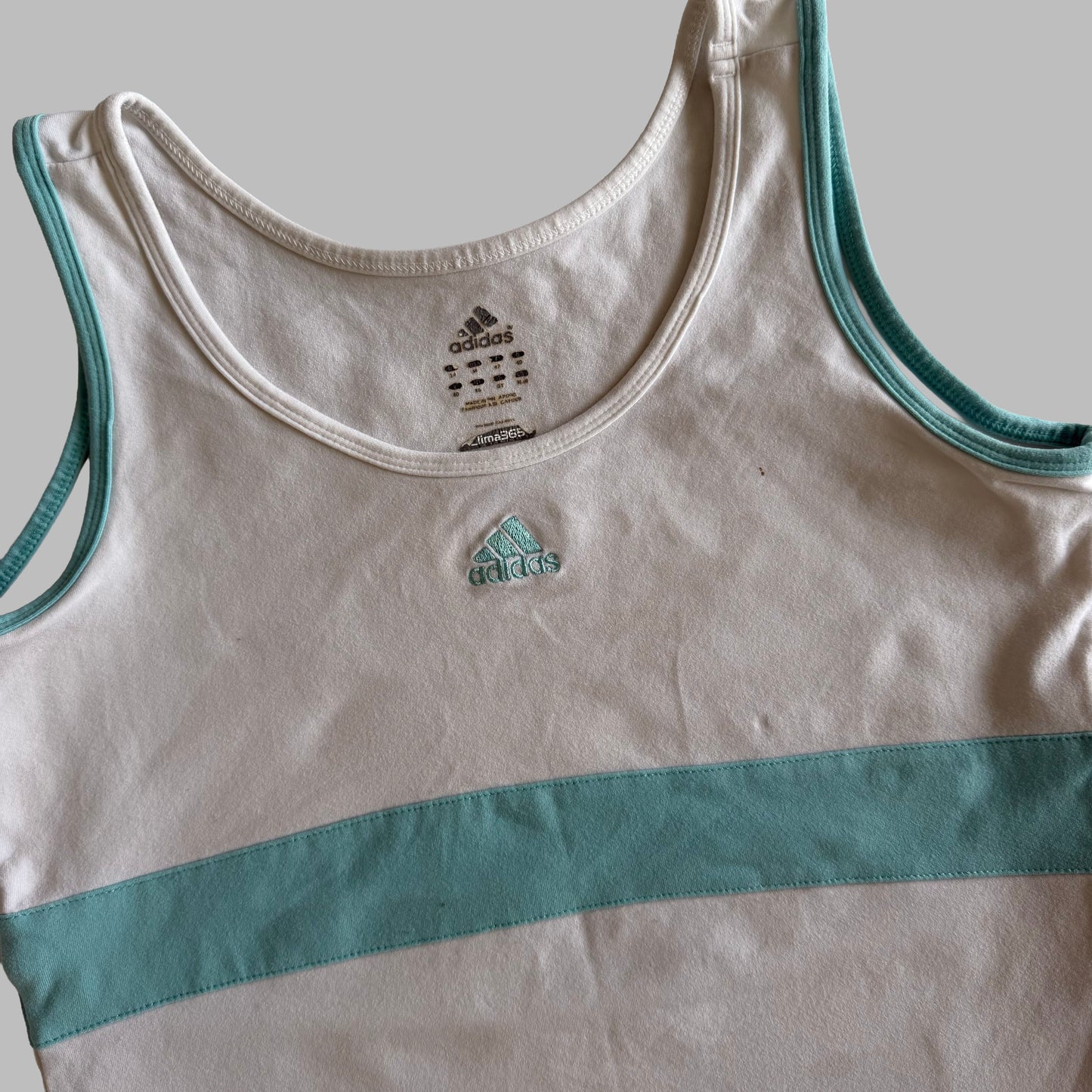 Y2K Adidas Striped Activewear Tank - M
