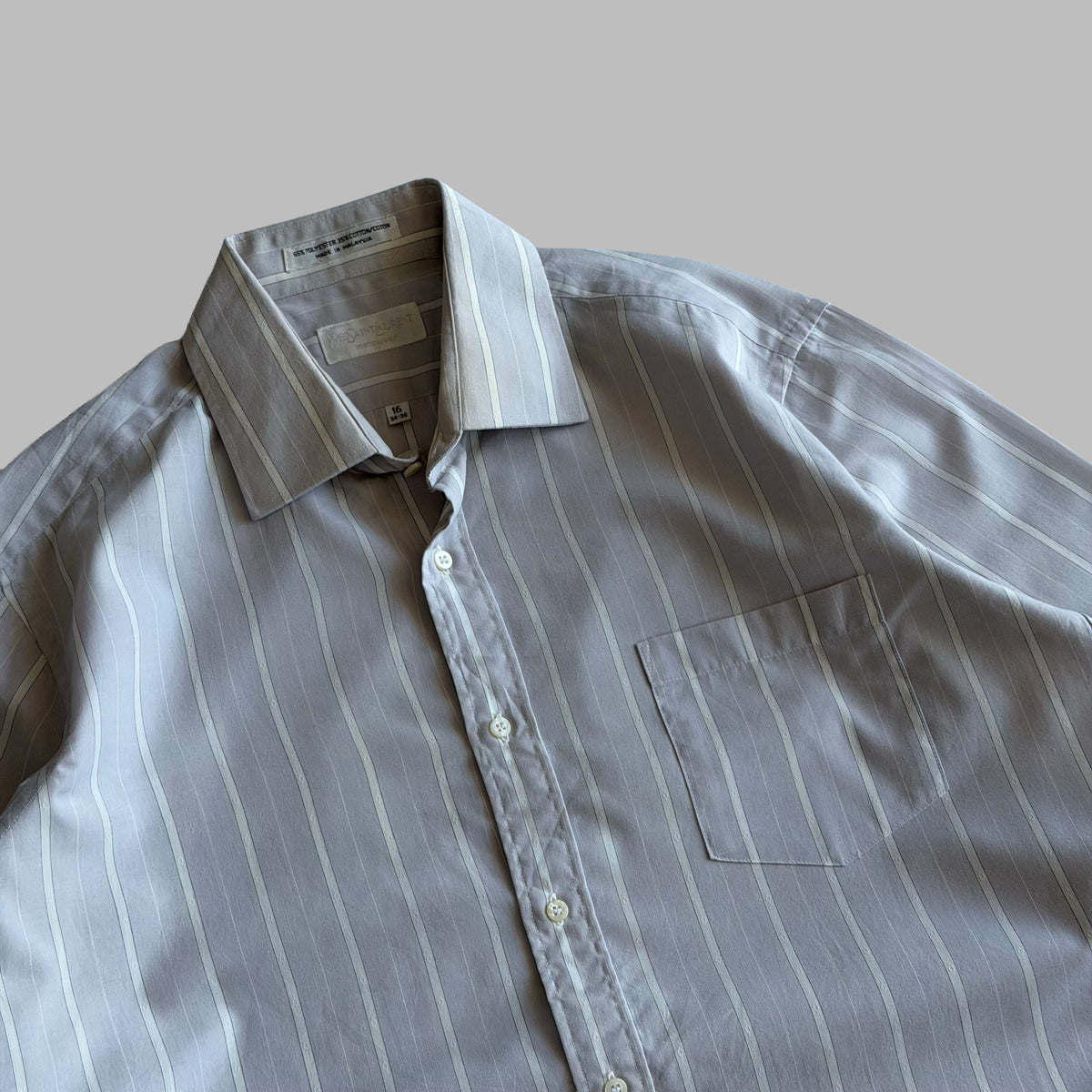 90s Yves Saint Laurent Striped Button Up Shirt - M