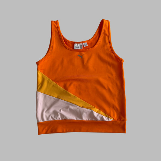 90s Puma Panelled Activewear Tank - L