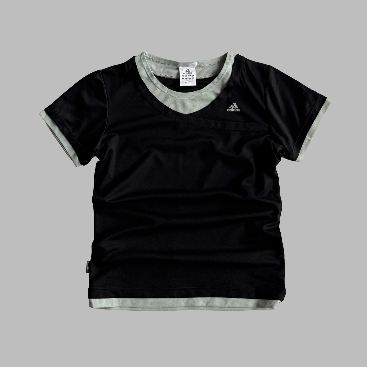 Y2K Adidas Contrast Trim Activewear Top - S/M