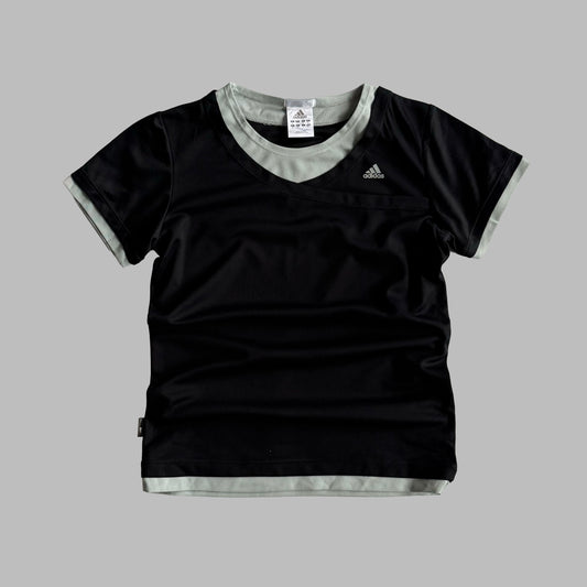 Y2K Adidas Contrast Trim Activewear Top - S/M