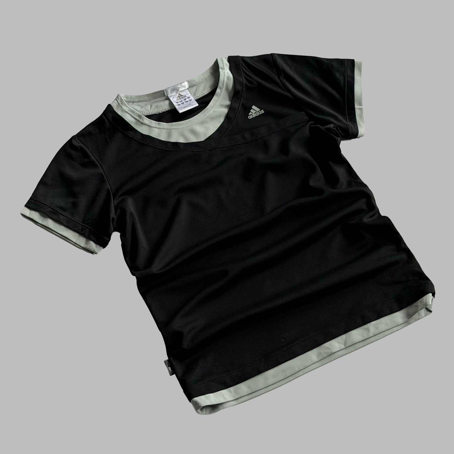 Y2K Adidas Contrast Trim Activewear Top - S/M