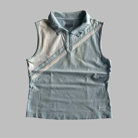 Y2K Nike Striped Activewear Polo - M