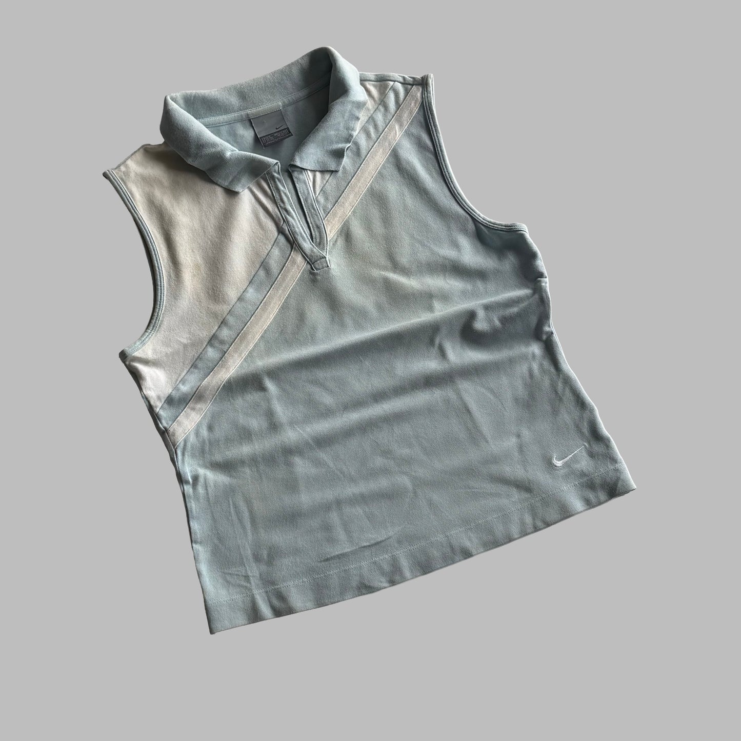 Y2K Nike Striped Activewear Polo - M