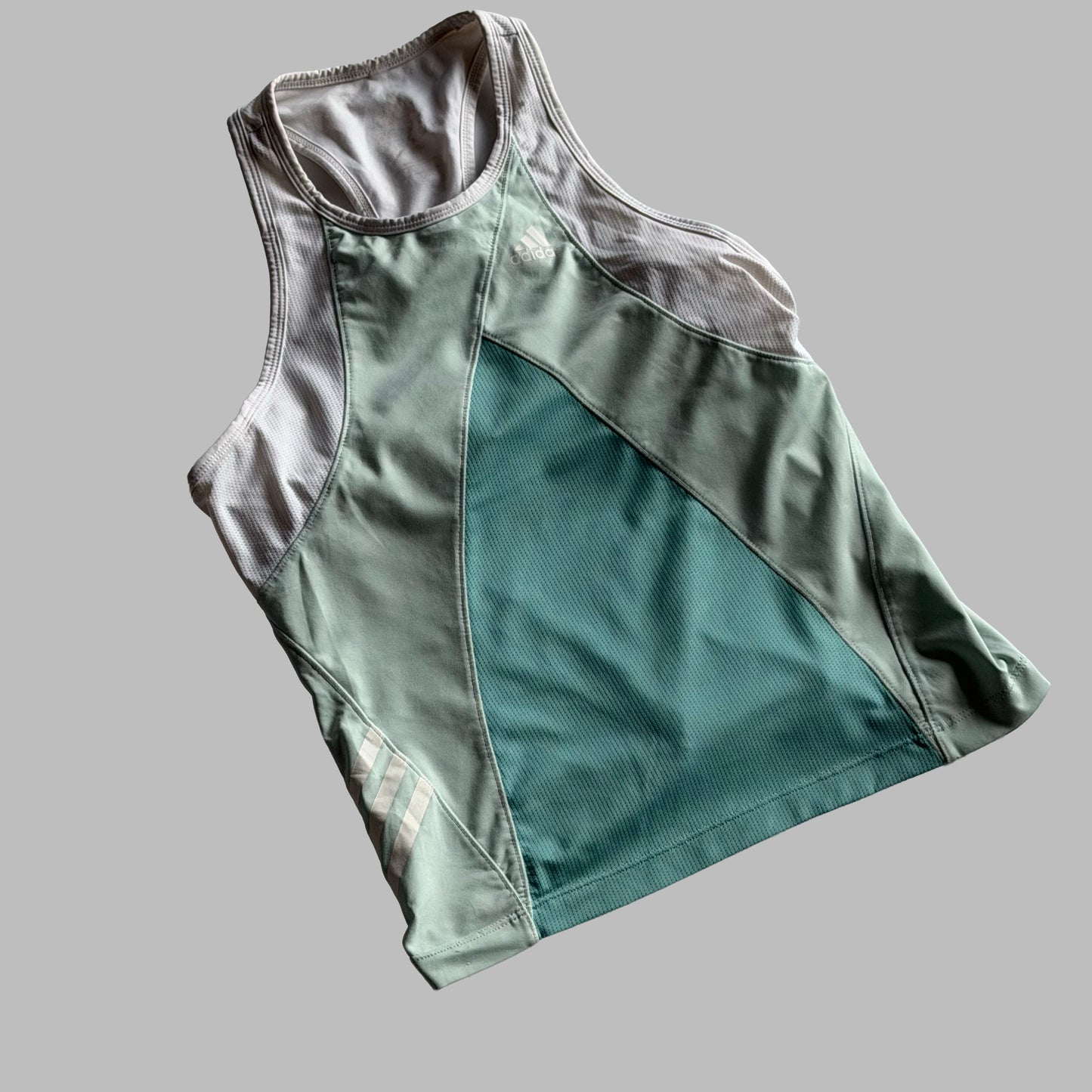 Y2K Adidas Panelled Activewear Tank - S