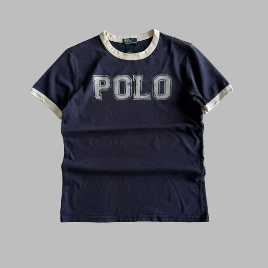 90s Polo Ralph Lauren Spell Out Ringer Tee - M/L