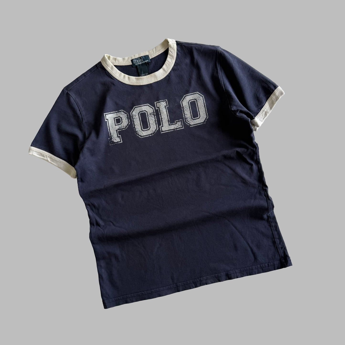 90s Polo Ralph Lauren Spell Out Ringer Tee - M/L