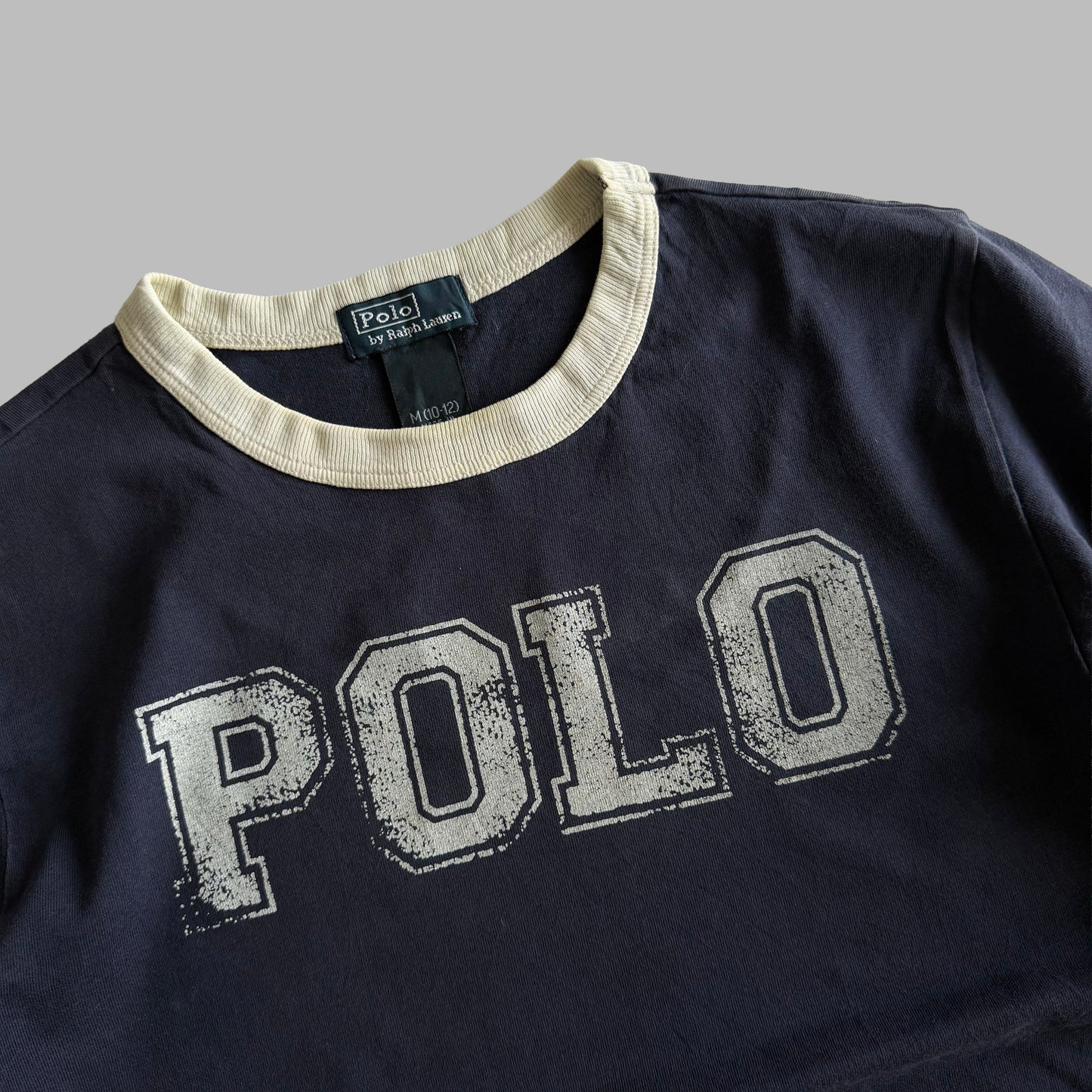 90s Polo Ralph Lauren Spell Out Ringer Tee - M/L