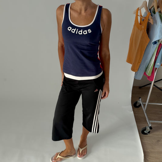 Y2K Adidas Spell Out Racerback Tank - S/M