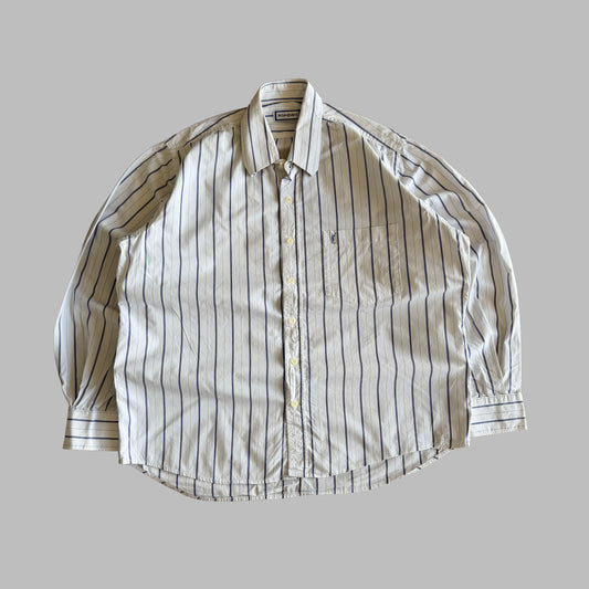 90s Yves Saint Laurent Striped Button Up Shirt - L