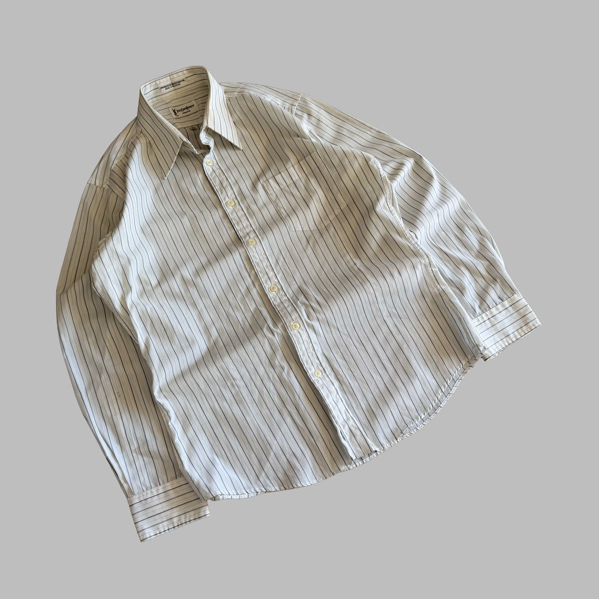 90s Yves Saint Laurent Striped Button Up Shirt - S