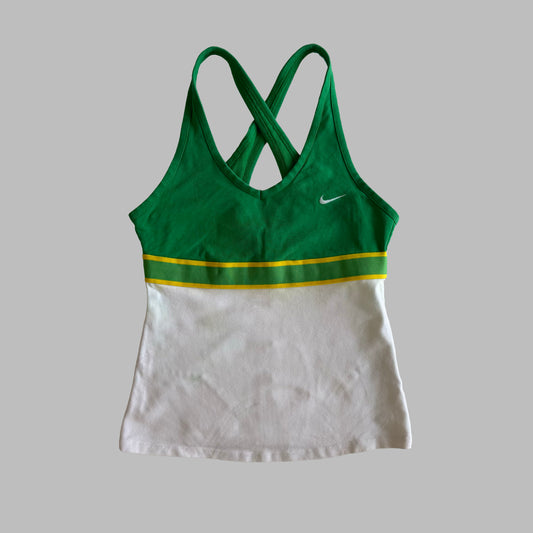 Y2K Nike Striped Racer-Back Activewear Tank - M