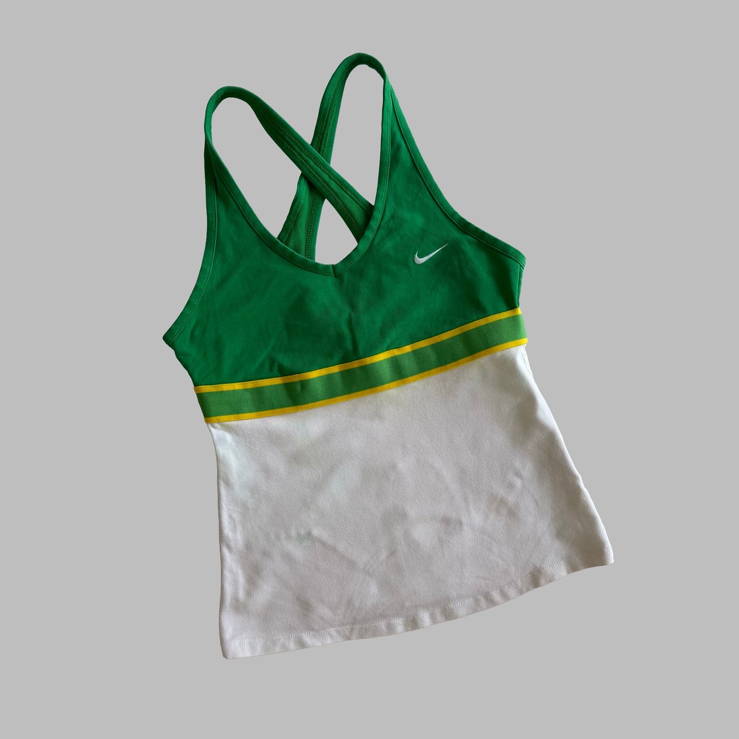 Y2K Nike Striped Racer-Back Activewear Tank - M