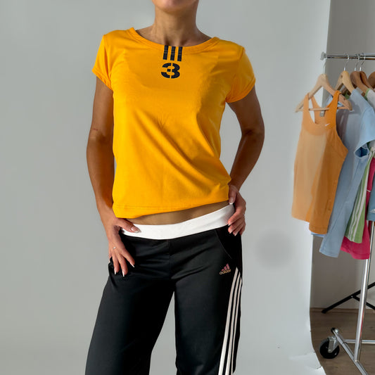 Y2K Adidas Three Stripe Activewear Top - M/L