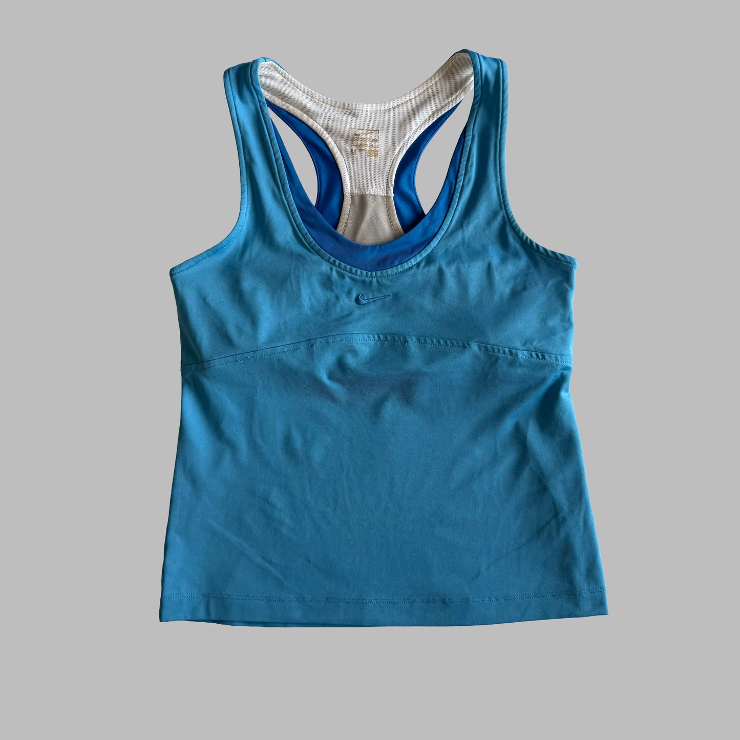 Y2K Nike Panelled Racer-Back Activewear Top - M