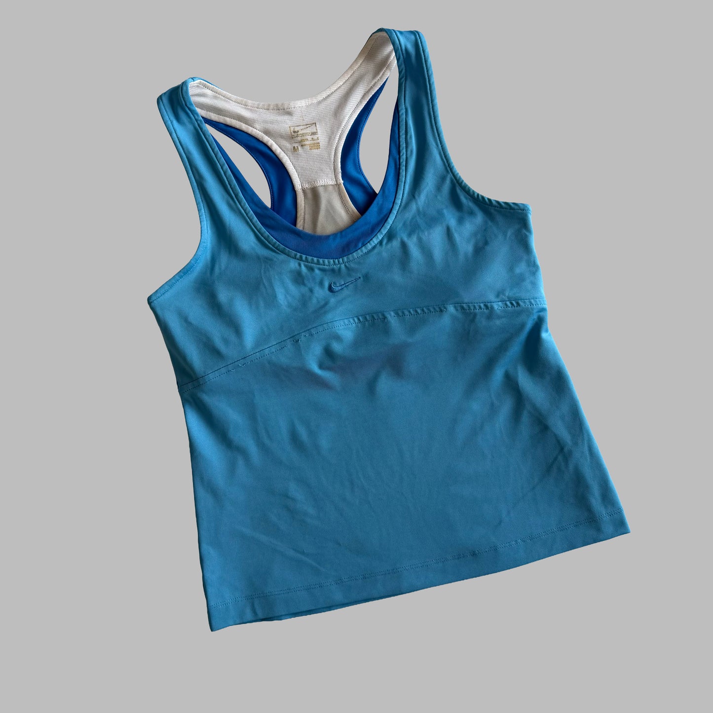 Y2K Nike Panelled Racer-Back Activewear Top - M