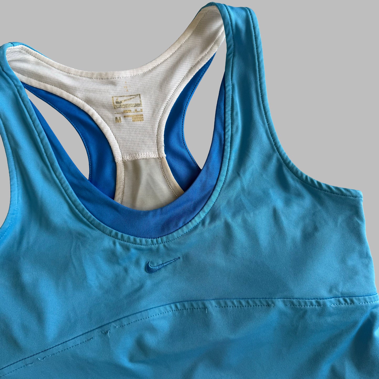 Y2K Nike Panelled Racer-Back Activewear Top - M