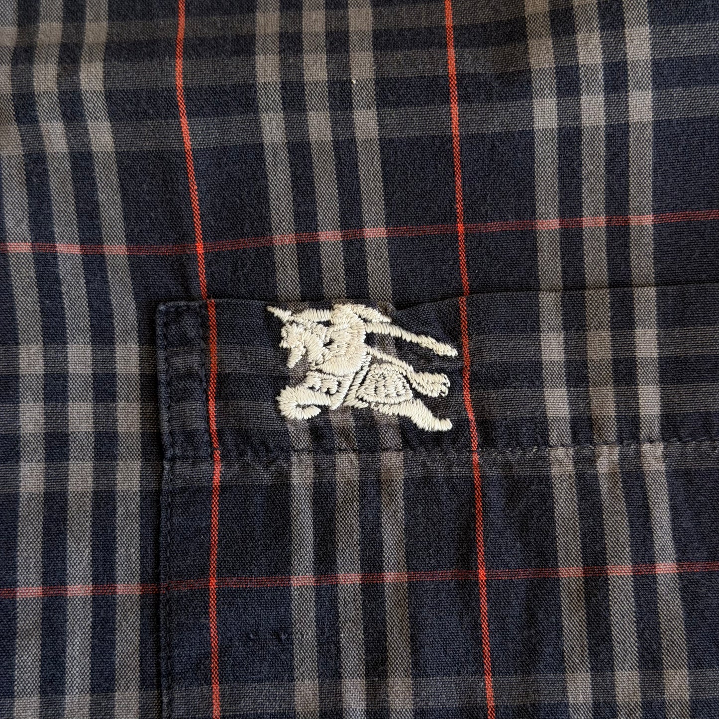 90s Burberry Short Sleeve Button Up Shirt - M