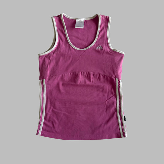 Y2K Adidas Three Stripe Activewear Tank - L/XL