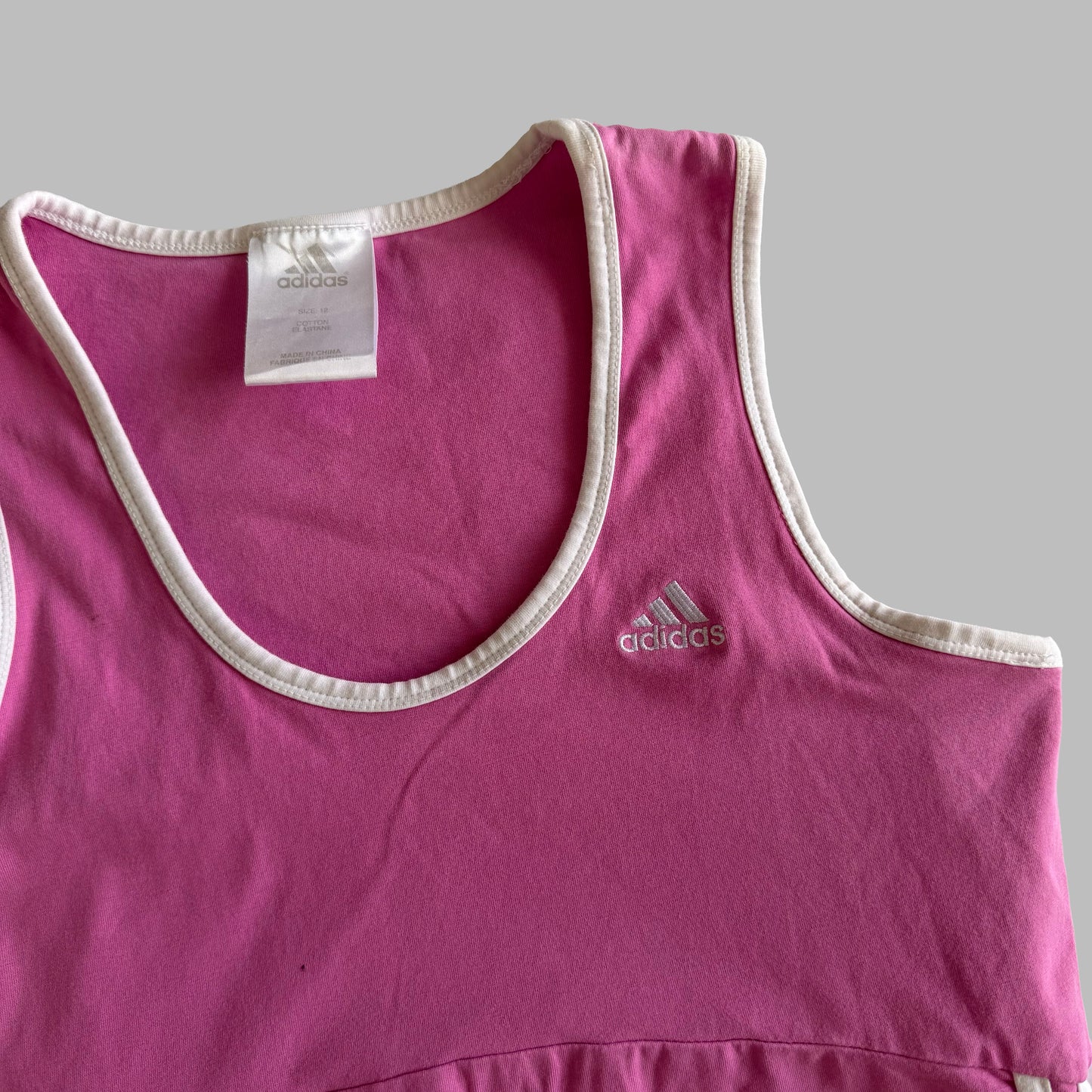 Y2K Adidas Three Stripe Activewear Tank - L/XL
