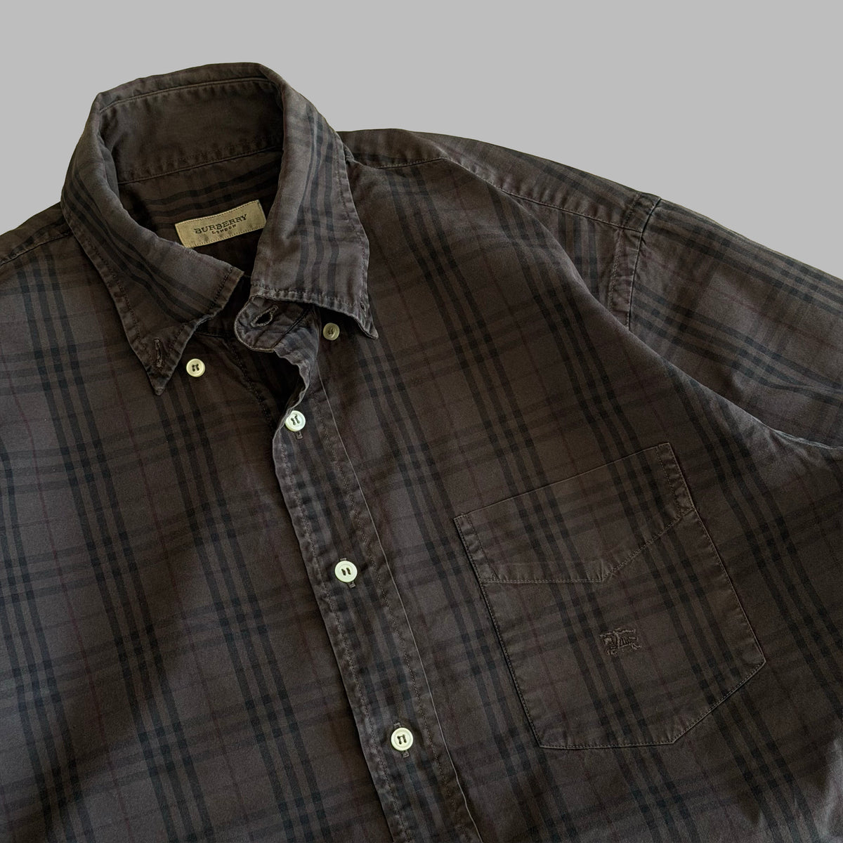 90s Burberry Button Up Shirt - M